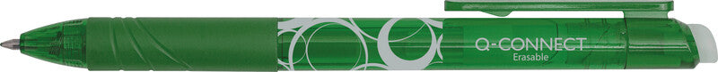 Q-CONNECT KF18627 – Tintenroller, 0,7 mm, Grün, radierbar, Druckmechanik, Kunststoff, für Linkshänder