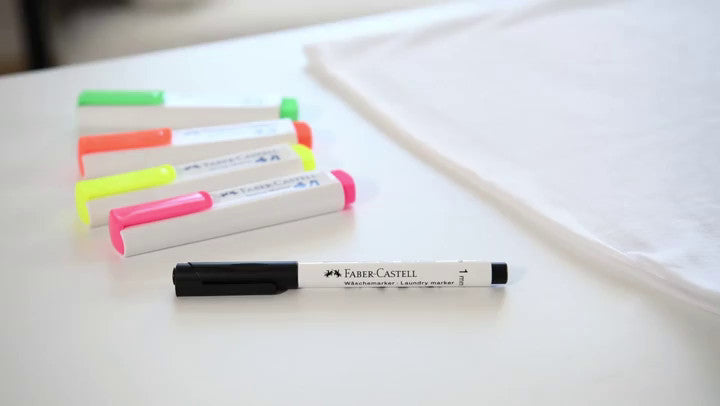 Faber-Castell 159502 Textilmarker – Rundspitze 1 mm – Schwarz