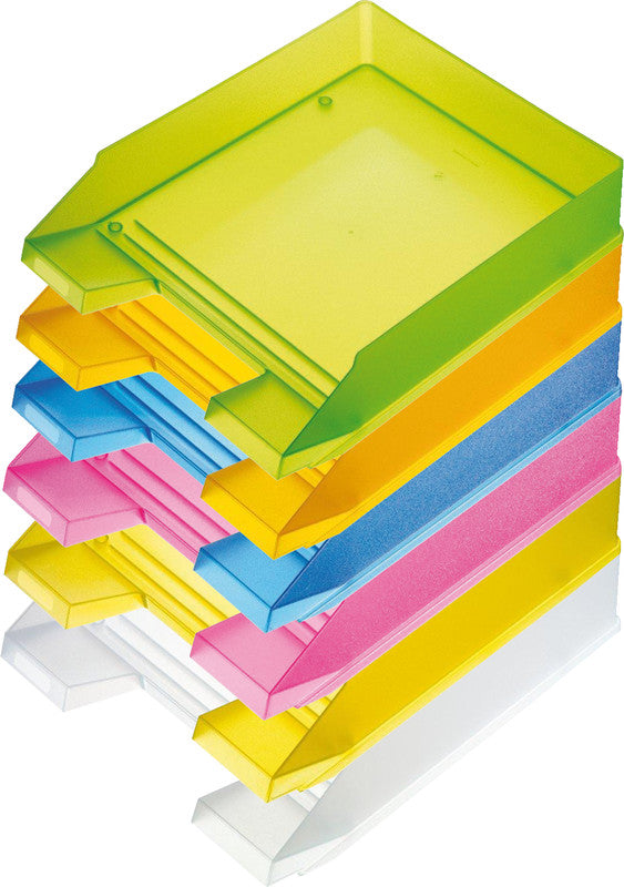 Helit Briefkorb – mit Beschriftungsfeld, matt, orange transparent, B 245 × H 67 × T 347 mm