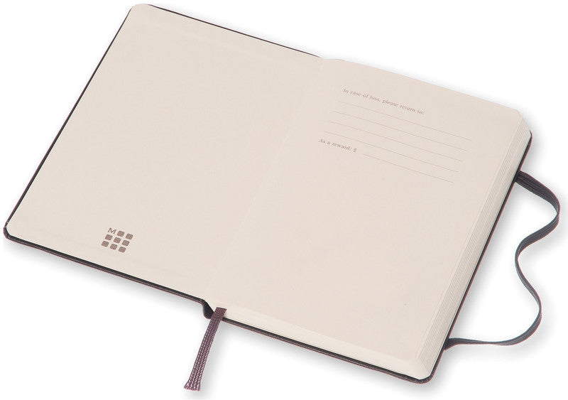 Moleskine Notizbuch, 90 × 140 mm, punktkariert, Leimbindung, Hardcover, 192 Seiten, 70 g/m² – schwarz