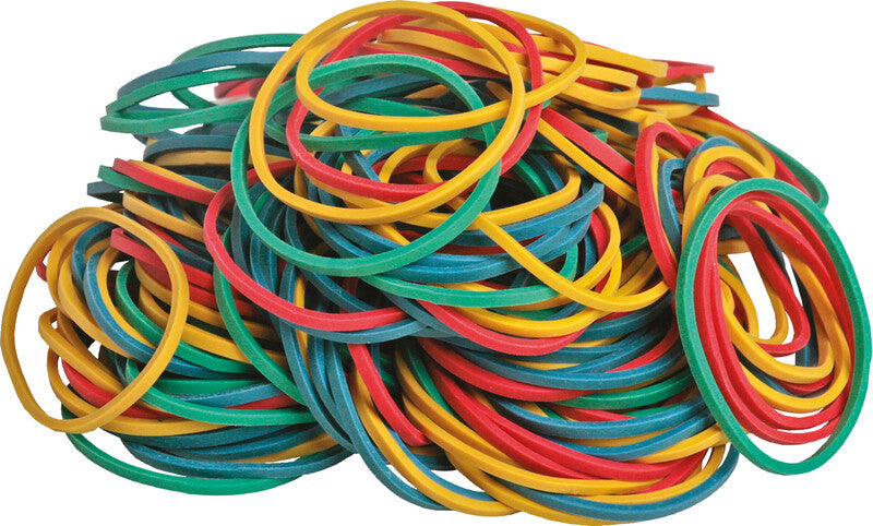 Forofis Gummibänder – Ø 40 mm, farbig sortiert, Naturkautschuk, 100 g