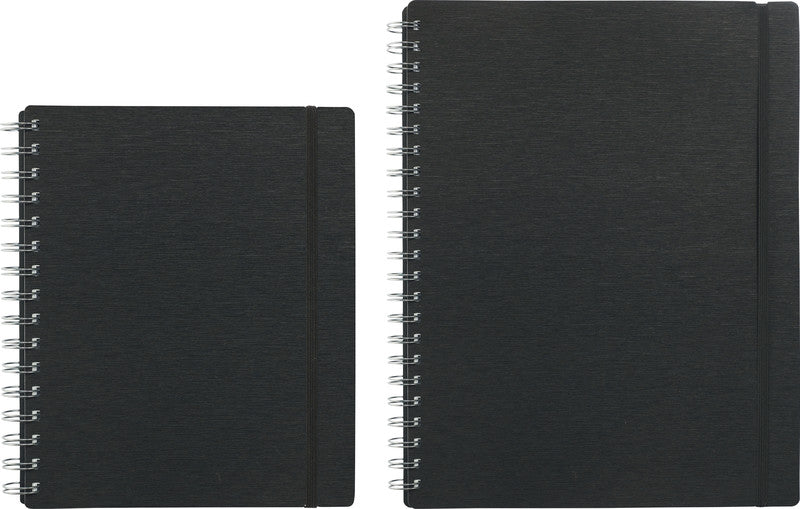 Kolma Notizbuch A5, kariert, Spiralbindung, 200 Seiten, 2-fach gelocht, perforiert, 70 g/m² – schwarz