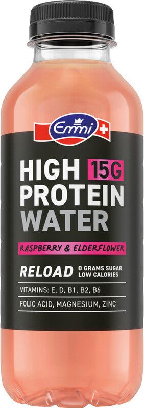 Emmi Proteinwasser, Reload, Himbeer & Holunderblüte – 5 dl