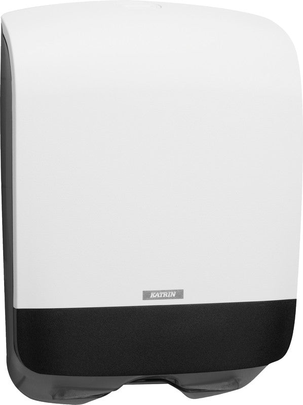 Katrin Inclusive Mini Falthandtuchspender Kunststoff Weiss – für Falthandtücher 210 mm – 248 × 350 × 114 mm