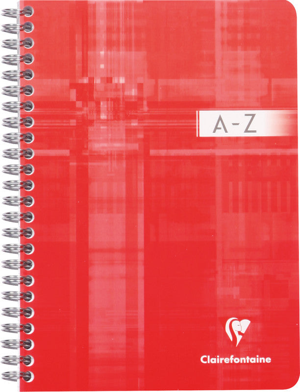 Clairefontaine Spiralblock mit Register A - Z, kariert 5 mm, Spiralbindung, Karton, 90 Blatt, 90 g/m² – sortiert