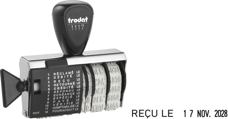 Trodat Motivstempel – Motiv: Verschiedene Texte, Kunststoff, 55 × 4 mm, Französisch, Ohne Kissen