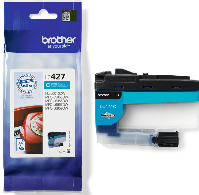 Brother Tintenpatrone, Cyan, 1'500 Seiten – für Tintenstrahldrucker/Multifunktionsgeräte