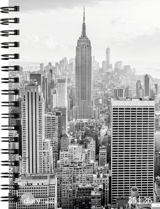 Biella mydiary Schüleragenda – 1 Woche/2 Seiten, Spiralbindung, A5, Aug–Jul, City, FSC