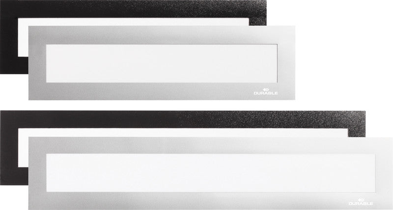 Durable DURAFRAME Magnetischer Top-Magnetrahmen – 210 × 40 mm – Silber – 5er-Pack