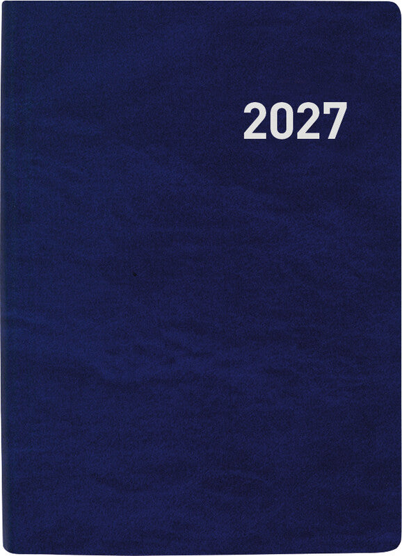 Biella Agenda – 1 Woche/2 Seiten, gebunden, 7,6 × 11,0 cm, Jan–Dez 2027, dunkelblau, FSC