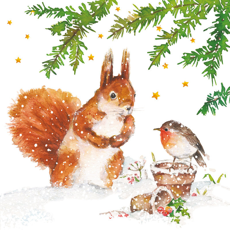 Ppd Servietten Robin & Squirrel – 33 × 33 cm – 3-lagig, Tissue – 20 Stk., FSC