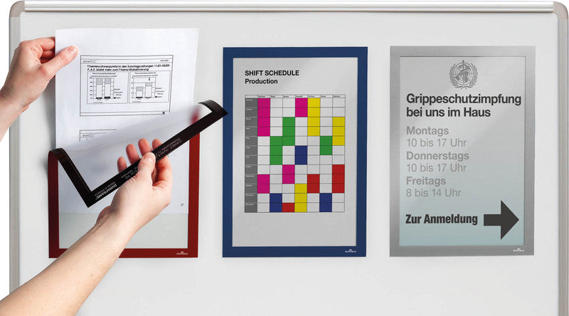 Durable Duraframe Magnetleiste – 236 × 323 mm, grün, Kunststoff, wiederablösbar