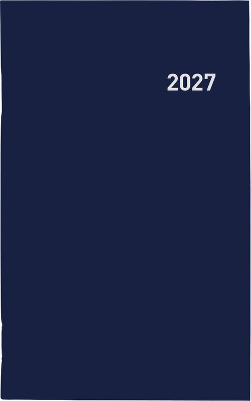 Biella Pratique Agenda – 1 Woche/1 Seite, gebunden, 8,7 × 13,6 cm, Jan–Dez, 2027, dunkelblau, PEFC