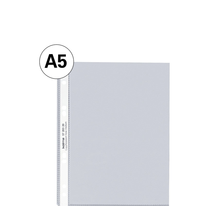 Kolma Sichtmappe A5 – 10 Hüllen, Transparent, Kunststoff, Glänzend, 80 µm