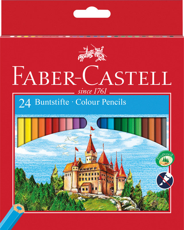 Faber-Castell Buntstifte – 24 Farben, im Kartonetui, Ø 2,8 mm, sechskantig, FSC