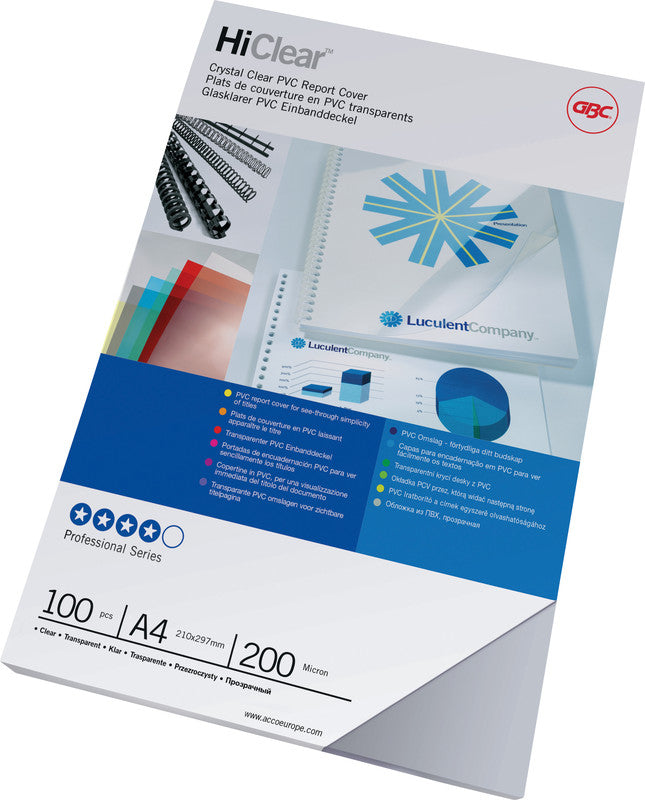 GBC Einbandfolien – transparent, Kunststoff – 100 Stk.
