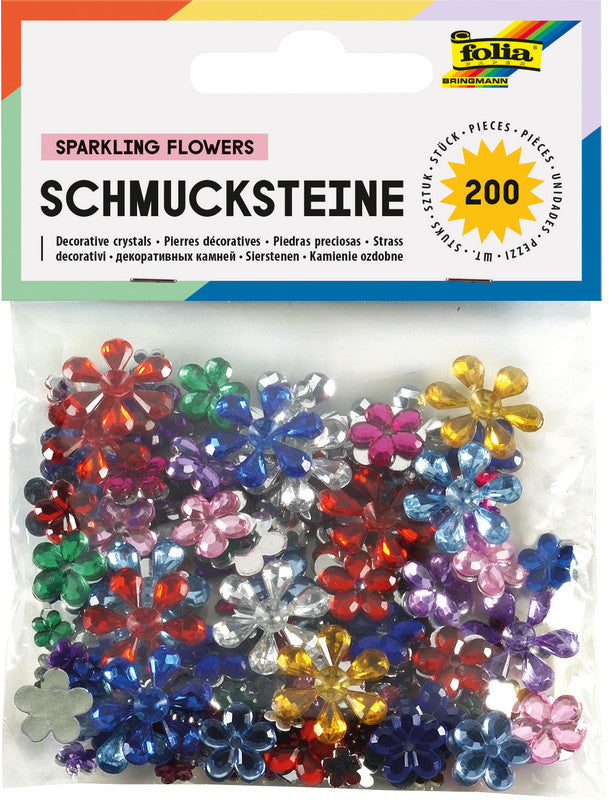 Folia Schmucksteine – sortiert – 200 Stück, Acryl