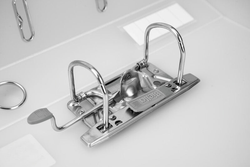 Biella Ordner – A4 hoch – 2-Ring Hebelmechanik – transparent, mit Sichttasche, mit Griffloch