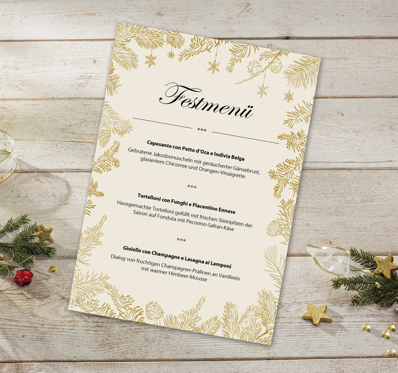 Sigel Motivpapier – A4, 90 g/m², mehrfarbig, Golden Christmas – für Inkjet/Laser/Kopierer – FSC – 100 Blatt