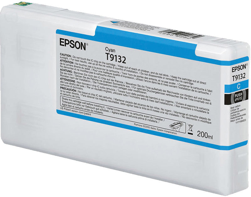 Epson Tintenpatrone T9132, cyan, 200 ml – für Tintenstrahldrucker und Multifunktionsgeräte