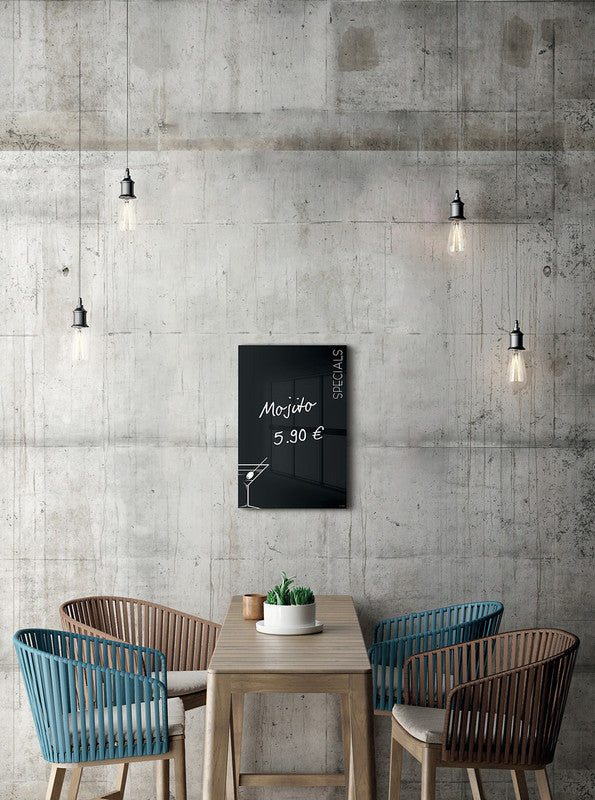 Sigel Whiteboard – 40 × 60 cm, Glas, magnetisch, Wandmontage, inkl. Magnete, Montagesatz