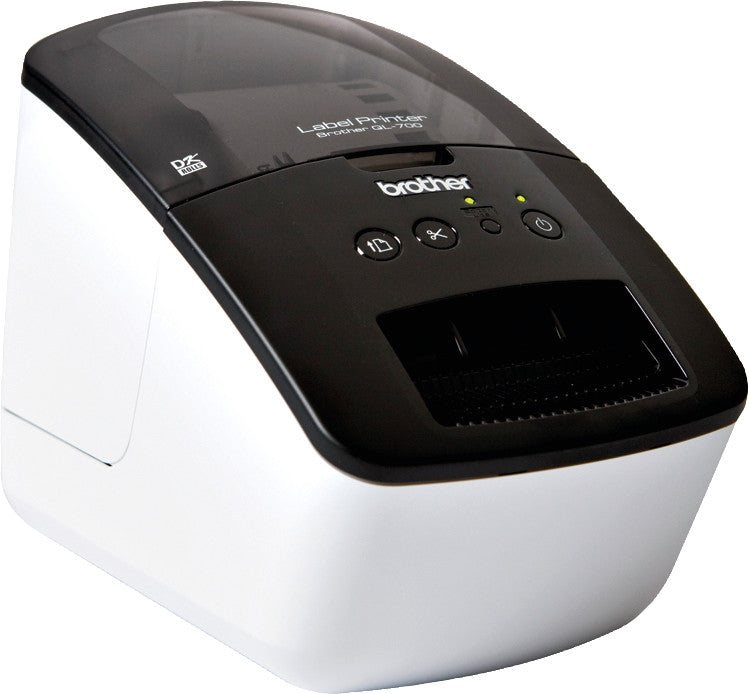 Brother QL-700 – Etikettendrucker, Thermodirekt, Auto-Cutter, USB, 300 dpi, für Rollen bis 59 mm