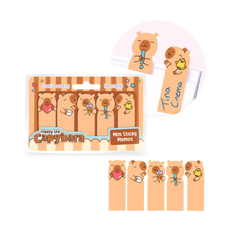 Trendhaus Seitenmarker Capybara Happy Life – 18×54 mm – mehrfarbig, 5×30 Stück