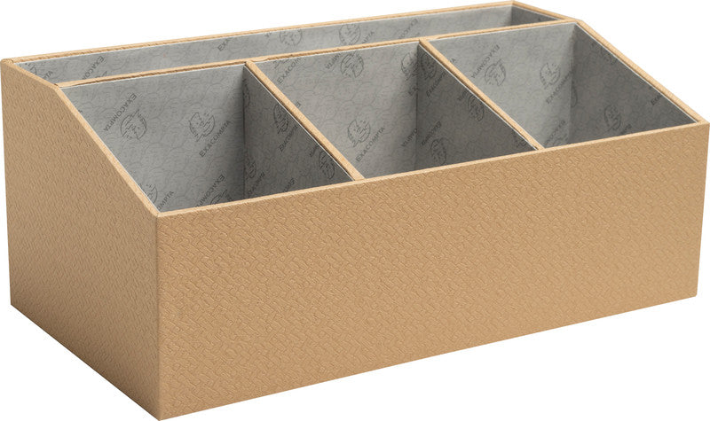 Exacompta Office by Me Stehsammler – 4 Fächer, beige, Recycling-Karton, B 277 × H 147 × T 115 mm