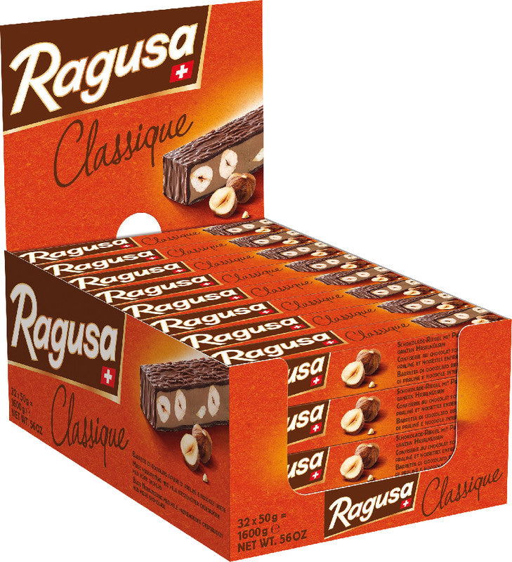 Ragusa Schokoladenriegel – Praliné, Haselnuss, Milch, 50 g