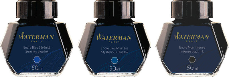 Waterman Füllfederhaltertinte für Konverter und Kolbenmechanik – Schwarz, geruchsarm, 50 ml