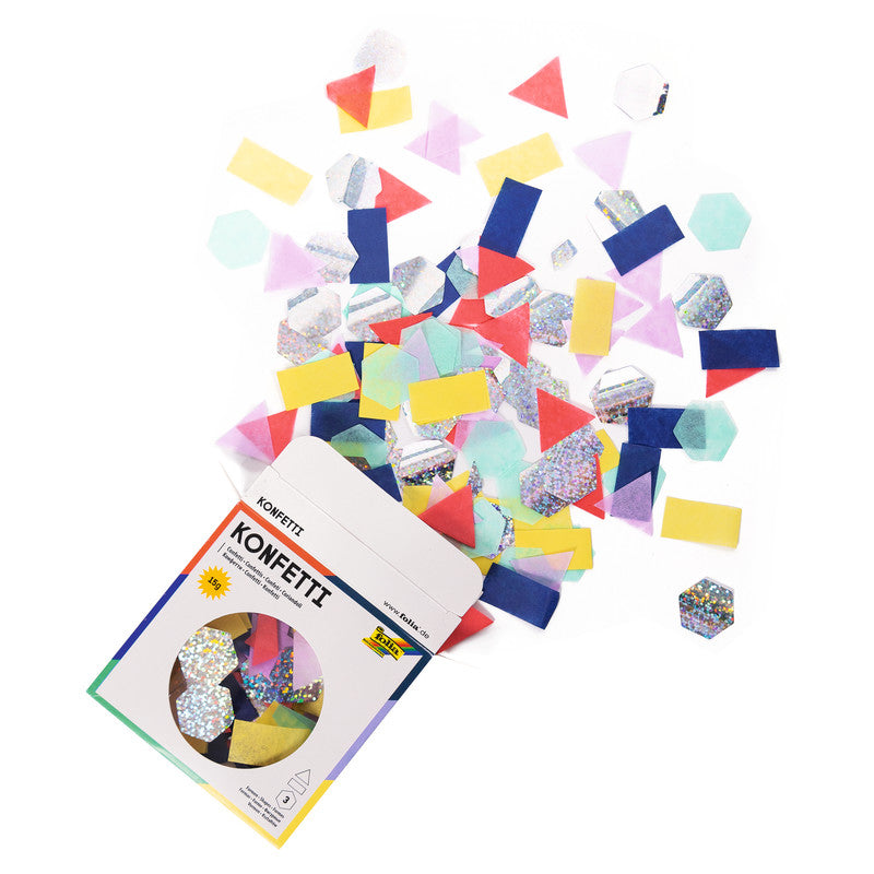 Folia Konfetti, mehrfarbig, Kinder-Motiv, 15 g, recyclingfähig, FSC-zertifiziert