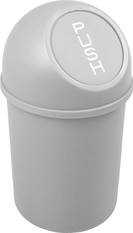 Helit Tisch-Abfallbehälter the flip – 6 l – mit Deckel – Kunststoff, lichtgrau – Ø 214 × H 375 mm