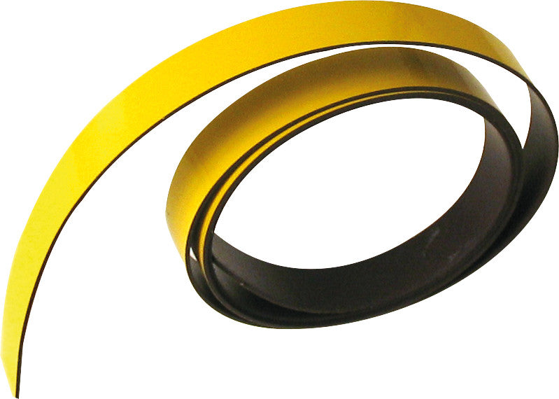 Ultra-Dex Magnetstreifen für Planungstafeln, magnetisch, wiederablösbar, zuschneidbar, 14 × 1000 mm, Gelb