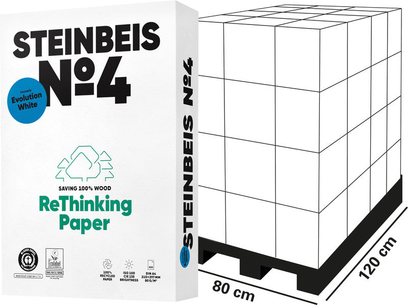 Steinbeis Kopierpapier – A4, 80 g/m², CIE 135 – für Inkjet/Laser/Kopierer – FSC – 500 Blatt