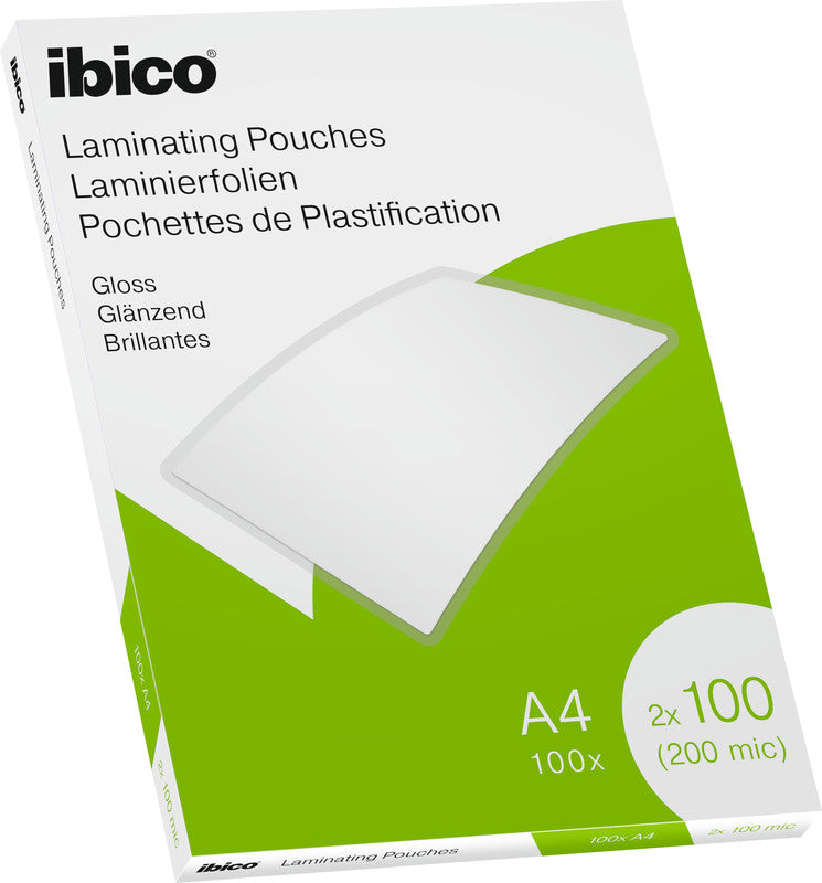 Ibico Laminierfolien A4, glänzend – 100 µm, 216 × 303 mm, 100 Stk.