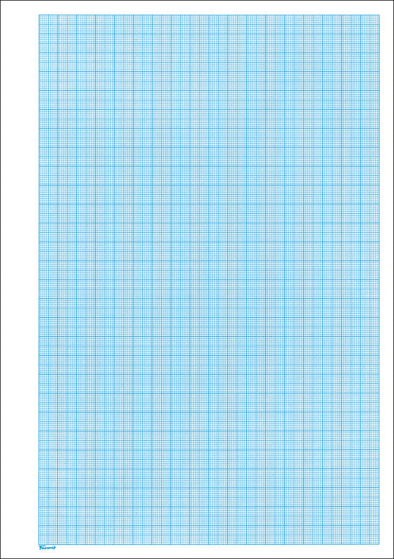 Favorit Millimeterpapier-Block A4 – Netz blau, einseitig, 80 g/m², 50 Blatt
