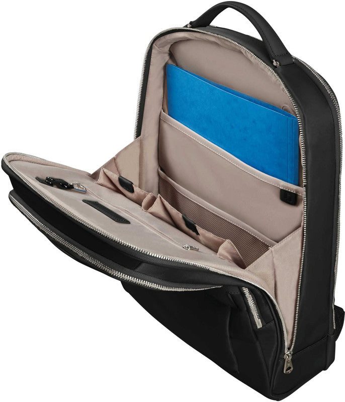 Samsonite Zalia 2.0 – Notebook-Rucksack – für 15,6" Notebook, 17,94 l, Nylon, Schwarz, RFID-Schutz