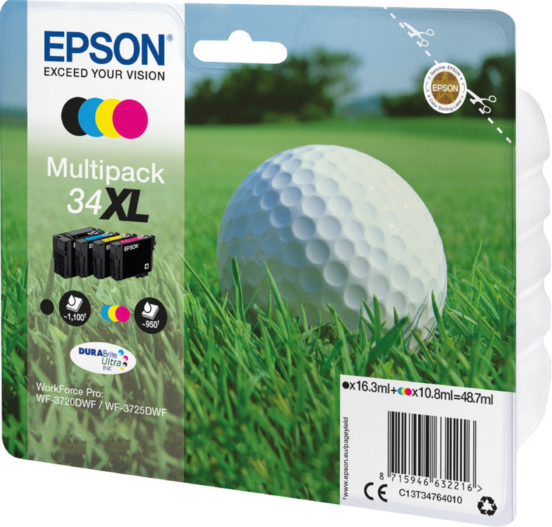 Epson Tintenpatronen-Multipack 34XL, CMYK, XL, 4er-Pack