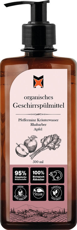 Multiclean Veganes Abwaschmittel, Rhabarber/Apfel – für Handabwasch – 500 ml