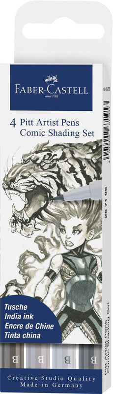 Faber-Castell Tuschemarker, wasserfest, 4 Stk.