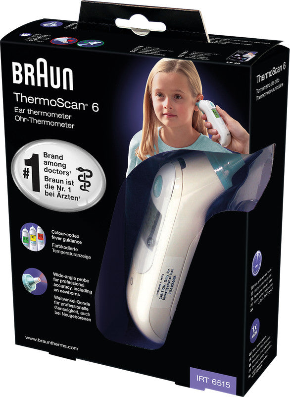 Braun Digitales Fieberthermometer (Ohr) – Kunststoff, mehrfarbig, BPA-frei, Speicherfunktion