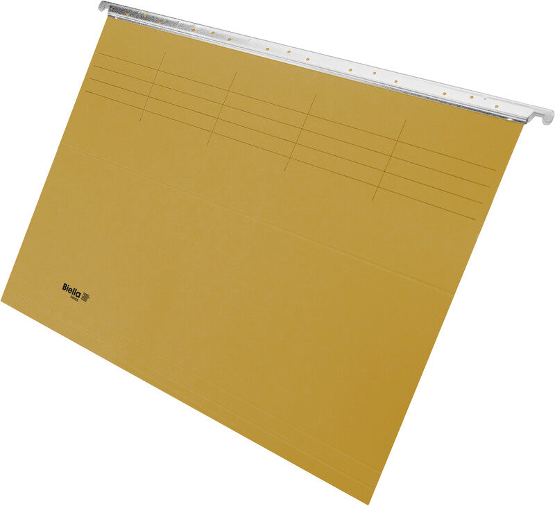 Biella Hängeordner für A4 – Karton, Gelb, 320 × 250 mm, mit Vordruck