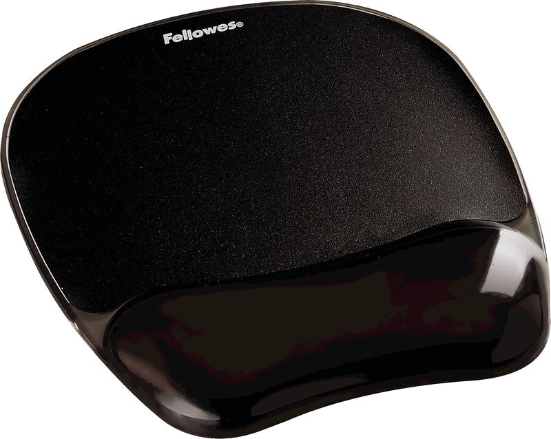 Fellowes Mausmatte mit Handgelenkauflage – Crystals – Gel, abwaschbar – 230×202×15 mm – schwarz