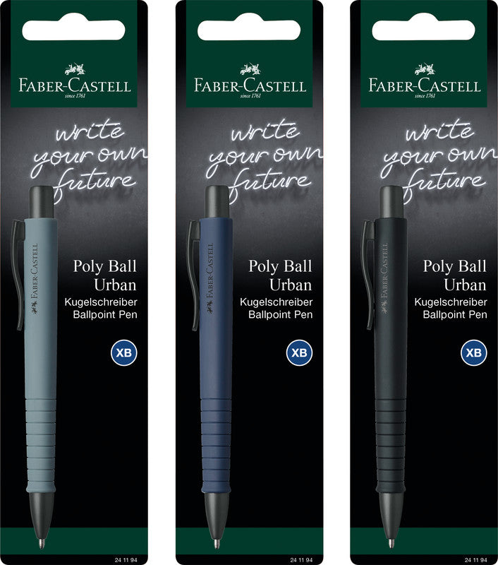 Faber-Castell Kugelschreiber – sortiert (stein grau, blau und schwarz), Kunststoff