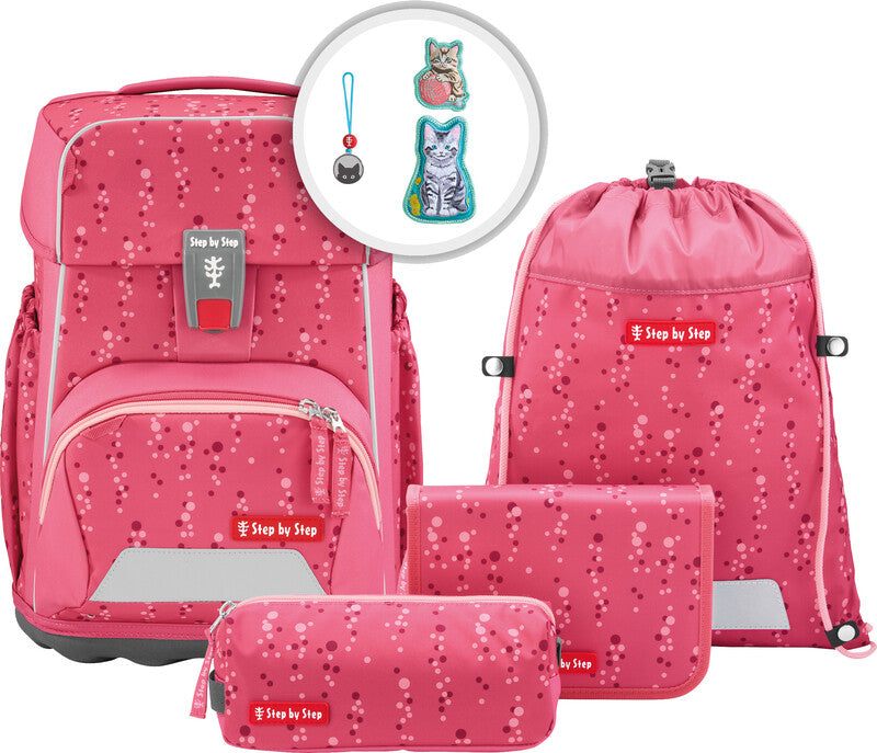 Step by Step Schulrucksack-Set – 4-teilig – Pink Bubbles