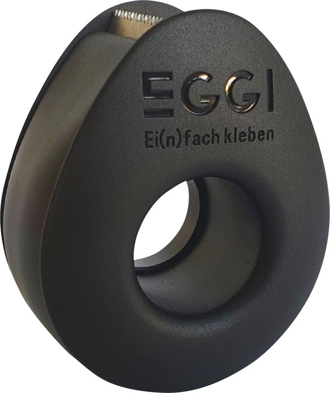 Eggi Handabroller – für Rollenbreite bis 19 mm, für Bandlänge bis 10 m, für Kern 1", Metallmesser, Kunststoff