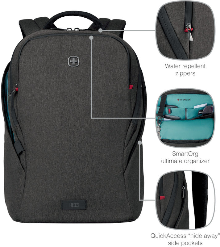 Wenger/SwissGear Wenger MX Light – Notebook-Rucksack – für 16" Notebook, 21 l, Polyester, grau