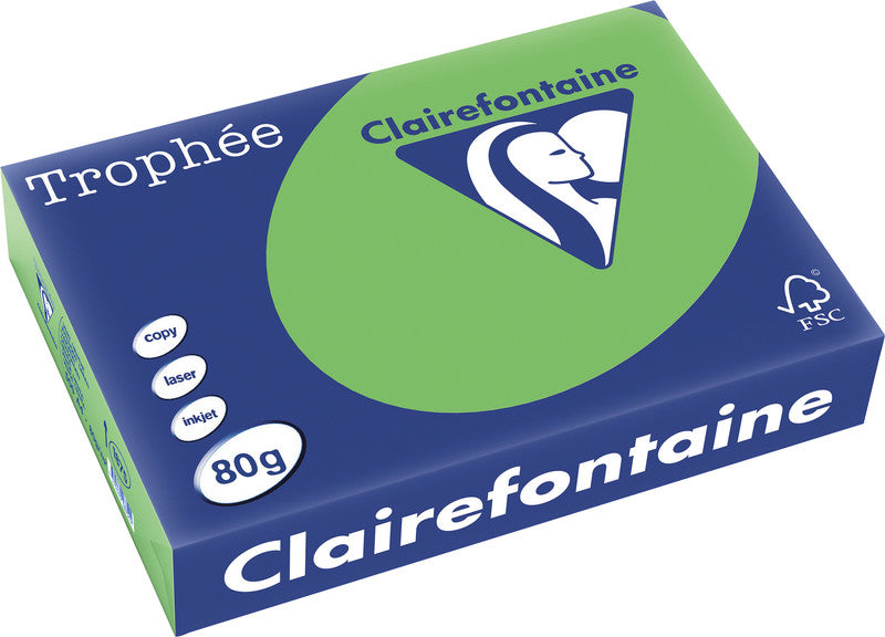 Clairefontaine Kopierpapier – A4, 80 g/m², Maigrün – für Inkjet/Laser/Kopierer – FSC, EU Ecolabel – 500 Blatt