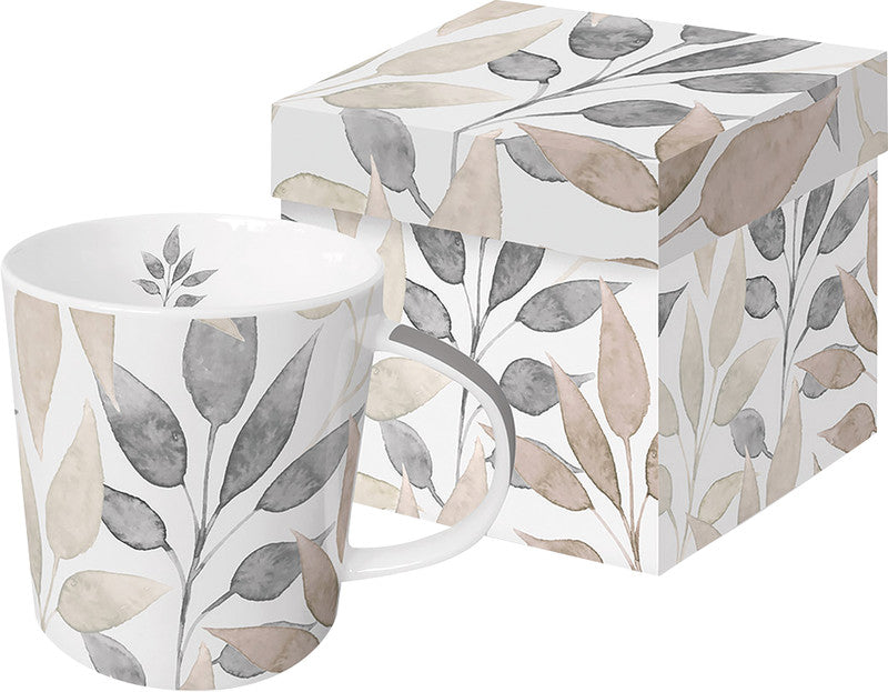 Ppd Scandic Leaves Tasse – 0,35 l, New Bone China, mehrfarbig, spülmaschinenfest, mikrowellengeeignet