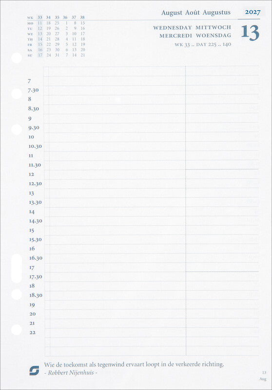 Succes Kalender-Einlage – 1 Tag/Seite, 6-fach, A5, 2027